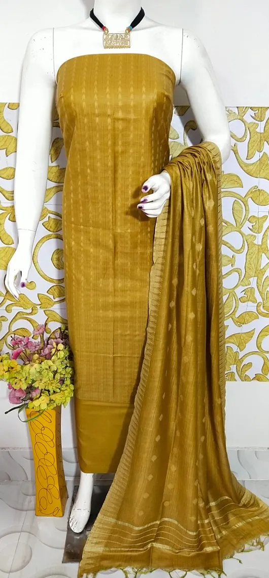 Katan Salab Weaving Design Suit – Premium Silk-Feel Unstitched Ethnic Set